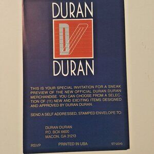 DURAN DURAN Seven & The Ragged Tiger U.S. & UK FAN CLUB Invite 1983